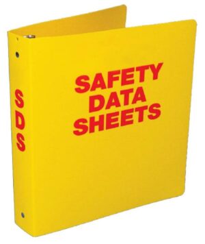 Safety Data Sheet Binder, Yellow Plastic, Each