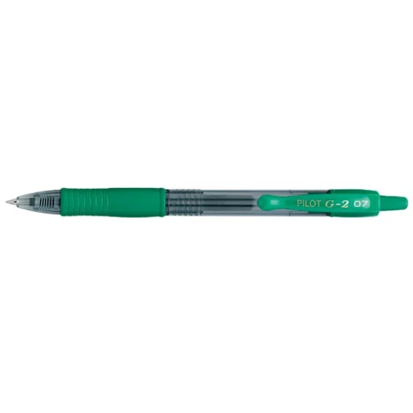 Pilot G2 Premium Green Ink with Translucent Barrel, 0.7mm Retractable Gel Pen,12/Pack
