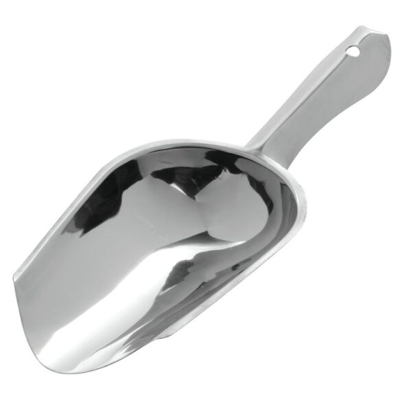 HUBERT® Solid Stainless Steel Scoop - 9 1/4"L x 3 1/4"W, 3.2 oz, Each