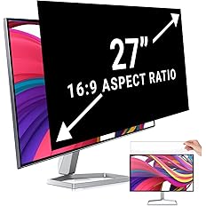 27 Inch Monitor, Privacy Screen Computer Filter for 16:9 Widescreen Monitors Anti-Glare, Blue Light Filter Privacy Cover, Each