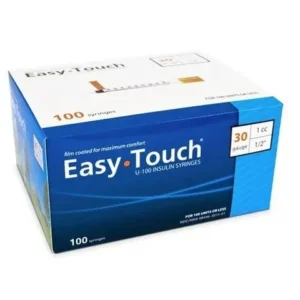 EasyTouch Insulin Syringe, 30 Gauge, 1CC 1/2" - BX 100