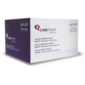 CarePoint Precision 3mL, 25G, 25mm Luer Lock Syringe, 100ct