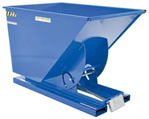 Industrial Steel Dumping Hopper, 61 x 41 x 43", 1 Cubic Yard, Blue, Each