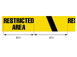 Uline Vinyl Message Tape - "Restricted Area", 3" x 60' 20 rolls/case